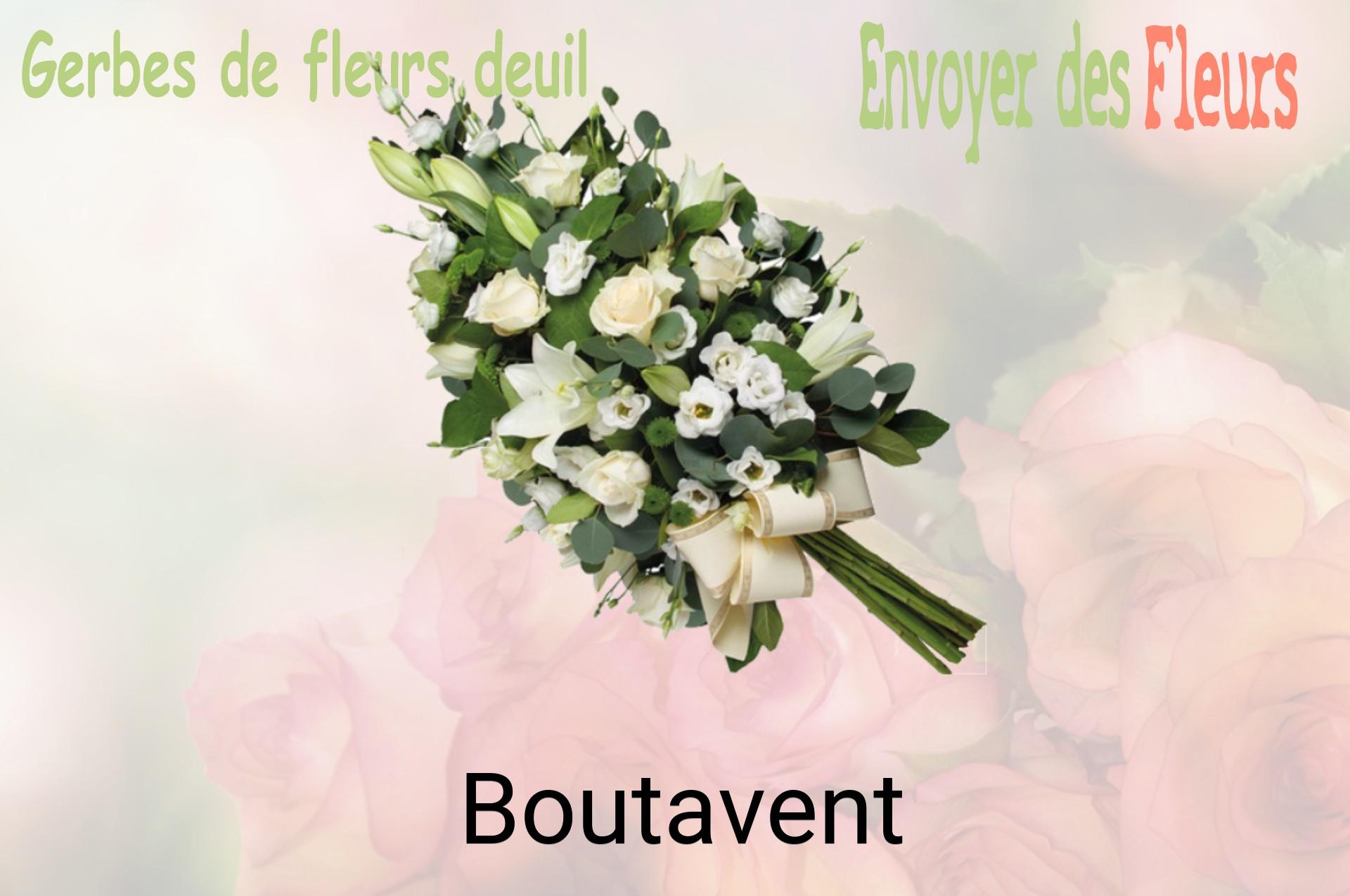 Gerbe de fleurs de deuil livrée à Boutavent